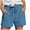 Blue, variant on YUDTA Summer Women's Linen Shorts Elastic Waist Casual Comfy Lightweight Breathable Relaxed Fit Cropped Shorts Pocket
