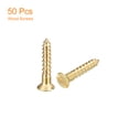 thumbnail image 3 of Unique Bargains 50Pack M3.5 x 20mm Brass Slotted Drive Flat Head Wood Screws Self Tapping Screw, 3 of 6