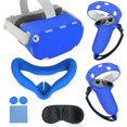 thumbnail image 1 of VR Cover Accessories Set For Quest 2 - Silicone Shell, Controller Grips, Face Cover, Button Caps, Lens Cover Glasses Cloth Set, 1 of 6