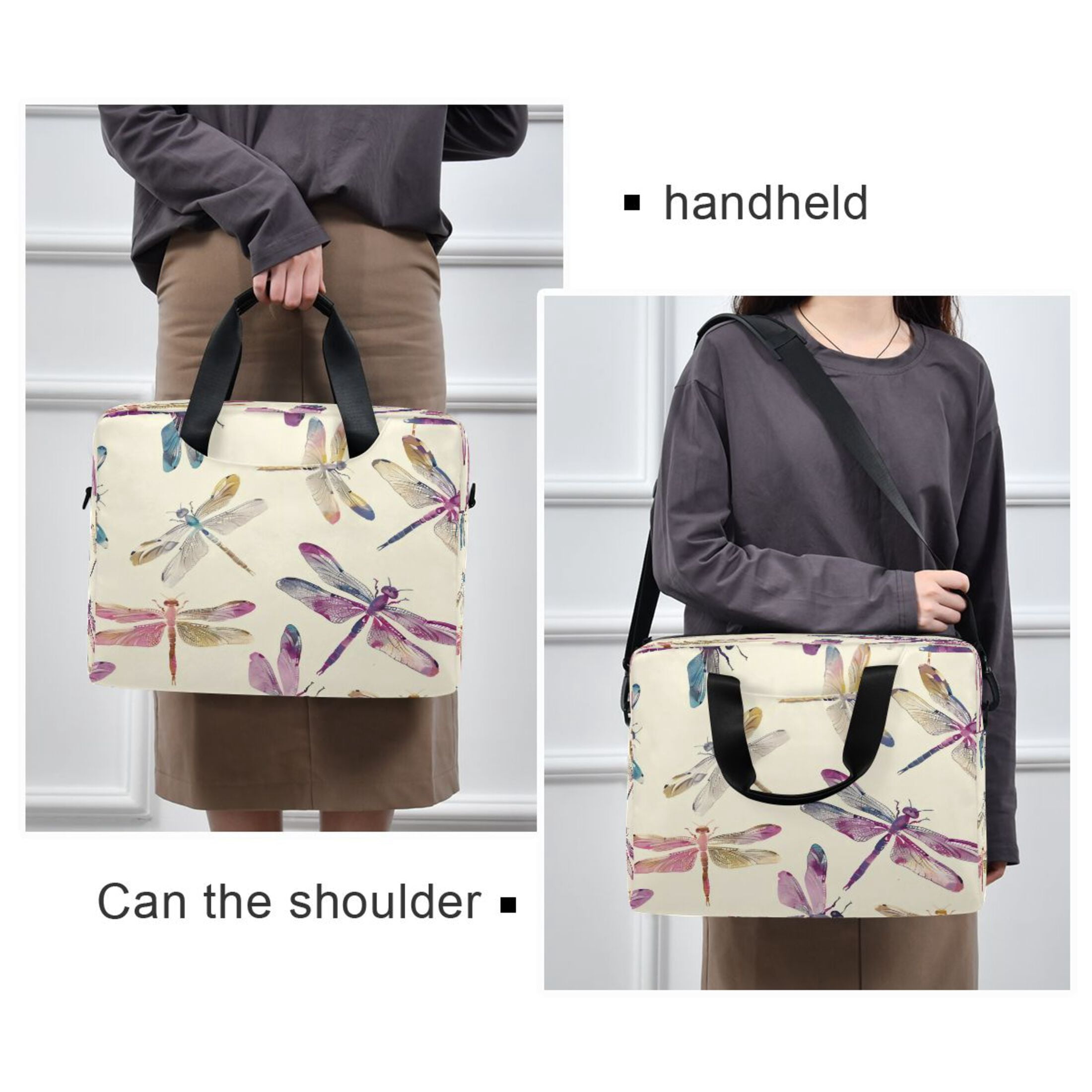 Laptop Bag Laptop Briefcase 15.7 x 3 x 11.8 Inches Laptop Bag Briefcases Laptop Storage Travel Laptop Bag Work Laptop Bag Colorful Dragonfly