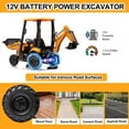 thumbnail image 6 of COCLUB 12V Excavator Construction Vehicles for Boys Girls, Battery Powered Ride On Car with Remote Control, Front Loader Bulldozer, Digger, Ceiling, Electric Ride on Toys for Kids, Yellow, 6 of 7