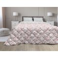 thumbnail image 1 of Pink Floral Down Alternative Comforter, Pastel Design Creative of Delicate Petals and Leaves, Microfiber Quilt for All Season, 5 Sizes, Dried Rose Blue Grey, by Ambesonne, 1 of 3