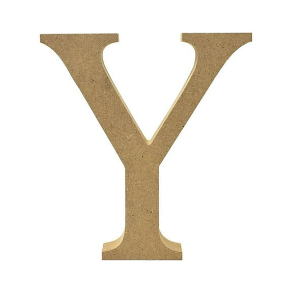 Smooth Pressed Board Wood Serif Letter, Natural, 5-1/8-Inch, Y
