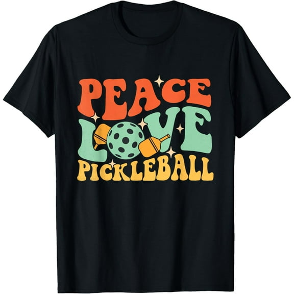 Peace Love Pickleball - Pickleballers Pickleball Player T-ShirtMen and women can wear, black T-shirts, gifts. Age: M,L,XL 2XL, 3XL, 944XL