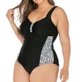 thumbnail image 5 of SWSMCLT Women's Swimsuit Padded Long Torso Bathing Suit Sexy Plus Size One Piece Cut Out Beach Leopard 2-4, 5 of 5