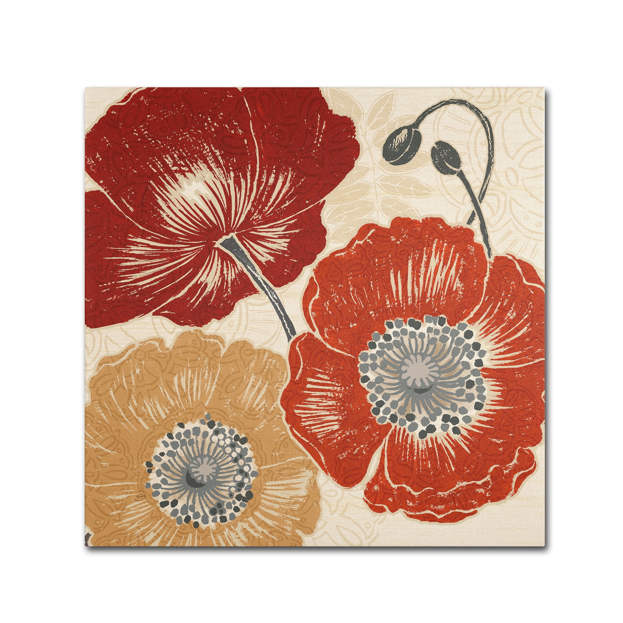 Trademark Fine Art "A Poppy's Touch II" Canvas Art by Daphne Brissonnet