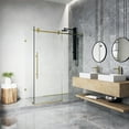 thumbnail image 6 of VIGO Elan E-Class 34 in. L x 46 in. W x 76 in. H Frameless Sliding Rectangle Shower Enclosure in Matte Gold with Clear Glass, 6 of 11