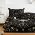 thumbnail image 6 of Full Size Fitted Sheet Set - Farmhouse Flowers Leaves 3 Piece Bedding Sets 16" Deep Pocket Fitted Sheet with 2 Pillowcases, Retro Botanical Moon Butterfly Brushed Microfiber Hotel Luxury Bed Sheets, 6 of 9