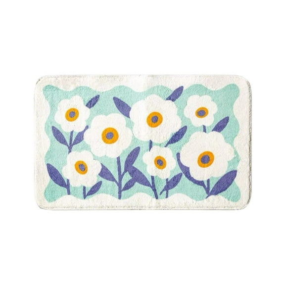 Hiroekza Floral Bathroom Rugs Non Slip Washable Bath Mat 40x60cm - Super Soft, Quick Dry, Anti Mold, Cloud Comfort for Bathroom Floor, Tub and Shower