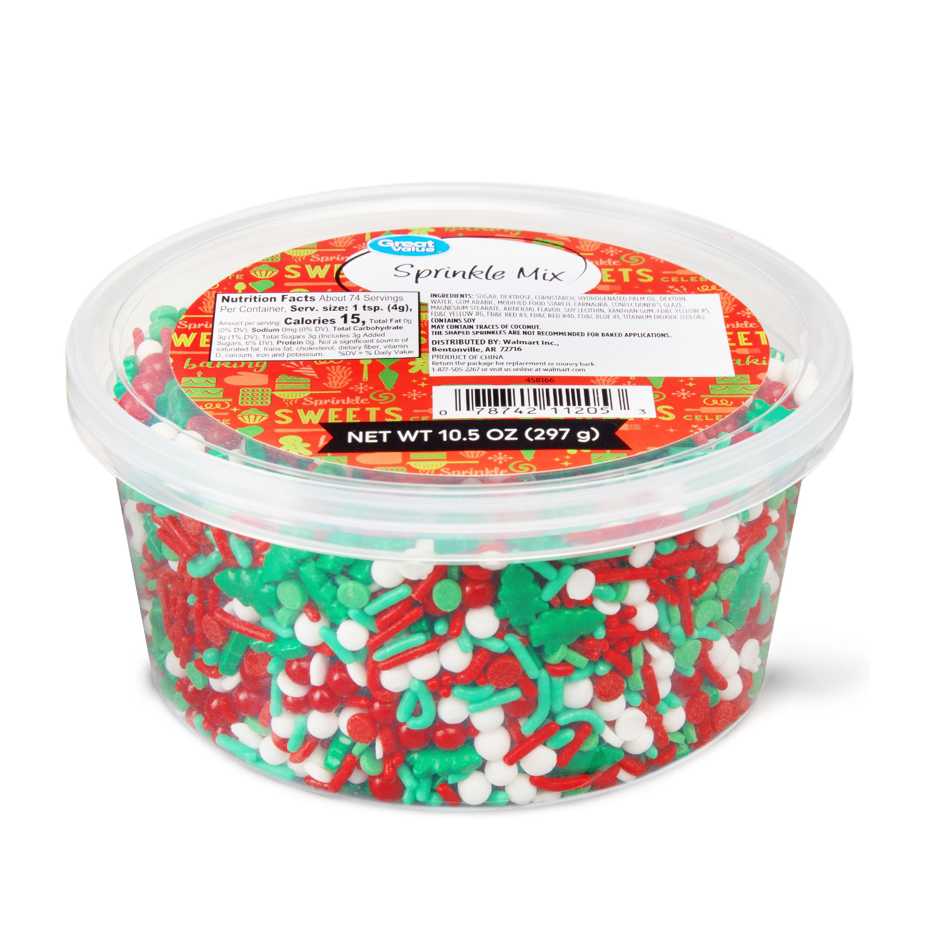 Great Value Christmas Tree Sprinkle Mix, 10.5 oz
