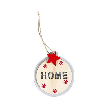 

Veki Circular Christmas Decoration Pendant Wood List Letter Hollow Christmas Tree Decoration Hangs String