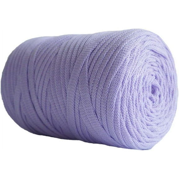 Nvzi 250g 8.1oz Soild Color Fancy Yarns DIY Bag Handbag Carpet Cushion Cotton Cloth T-Shirt Yarn Knitting Crochet Yarn Pet Cave Basket Crochet Bag Fabric Yarn, Purple