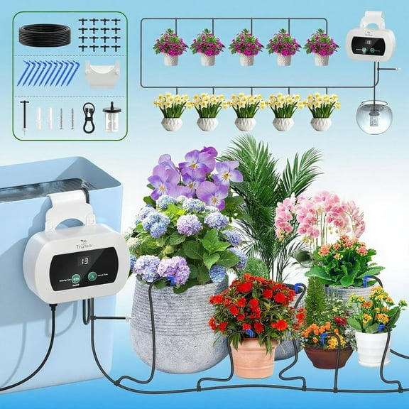 Automatic Watering System for Potted Plants - Indoor Plant Watering Devices with Customizable Timer & USB Power, Auto Waterer for Home Gardens & Balconies