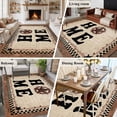 thumbnail image 6 of Vintage Country Stars Washable Area Rug 8 x 10 ft Home Black Plaid Retro Style Farm, Soft Non Slip Rugs Stain Repellent Indoor Felt Carpet for Living Dining Room Bedroom Home Office, 6 of 9