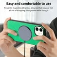 thumbnail image 3 of for iPhone 12 Magnetic Case, Luxury PU Leather Skin-Feel Back Protective Phone Cover Compatible with Mag-Safe Support Car Mount Holder for iPhone 12, Green, 3 of 9