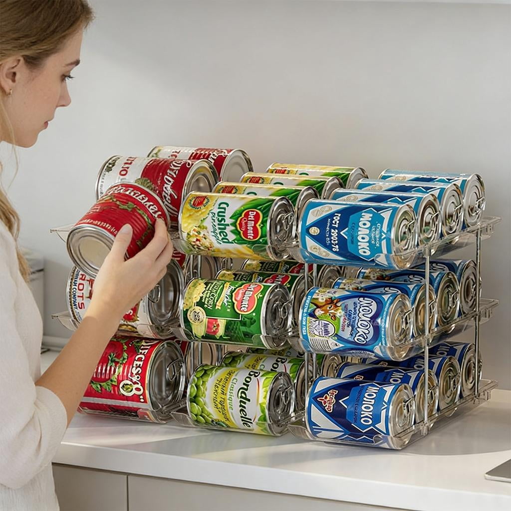 HannLk Can Rack Organizers For Fridge And Shelves Organization