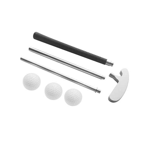 Putter de golf con 3 pelotas de golf, suministros plegables, Putter de viaje de golf, varilla de empuje para niños y adultos, entrenamiento de césped Doble lado