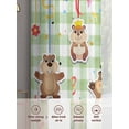 thumbnail image 6 of The Earth Dial Mouse Day Sheer Curtains 2 Panels Set Cute Triangular Flags Flowers Green Plaid Sheer Window Curtains Light Filtering Rod Pocket Voile Drapes for Bedroom Living Room 52"X84", 6 of 8