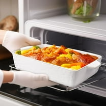 Casserole Dishes for Oven, Ceramic Baking Dishes, Lasagna Pan with Handles, Porcelain Baking Pan Deep, Bakeware Set of 3 (11.6" x 7.8", White)