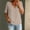 Khaki, variant on Womens Cotton Linen Shirts V Neck Snap Short Sleeve Blouses Casual Lightweight Breathable Gauze Tops with Chest Pockets