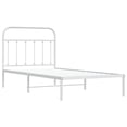 thumbnail image 4 of vidaXL White Twin Metal Bed Frame with Headboard & Slats, No Mattress, Easy Assembly, 4 of 4