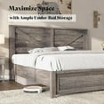 thumbnail image 6 of Merluxy King Size Farmhouse Bed Frame with Barn Door Headboard, Platform Bed Frame with Wood Slats, Under Bed Storage Space, Rustic Gray, 6 of 9