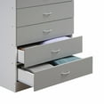 thumbnail image 3 of Hodedah 7-Drawer Chest with Locks on 2-Top Drawers, Grey, 3 of 5