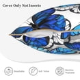 thumbnail image 5 of Kll Blue And White Butterflies Decorative Throw Pillow Covers Velvet Soft For Couch Sofa Bedroom Living Room Outdoor -16"X16", 5 of 8