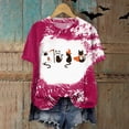 thumbnail image 2 of Mnuaqn Womens Bleached Sublimation Blanks Shirts Leopard Graphic Tees Tops Short Sleeve Polyester Tshirts Cute Items Clothes Hot Pink,Size M, 2 of 5