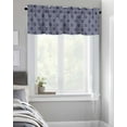 thumbnail image 4 of Curtain Valance for Windows Modern Geometric Rhombus Pattern Kitchen Valances Rod Pocket Short Curtains,Abstract Navy Blue Window Treatment Panel for Living Room Bathroom Bedroom 42x18in, 4 of 9