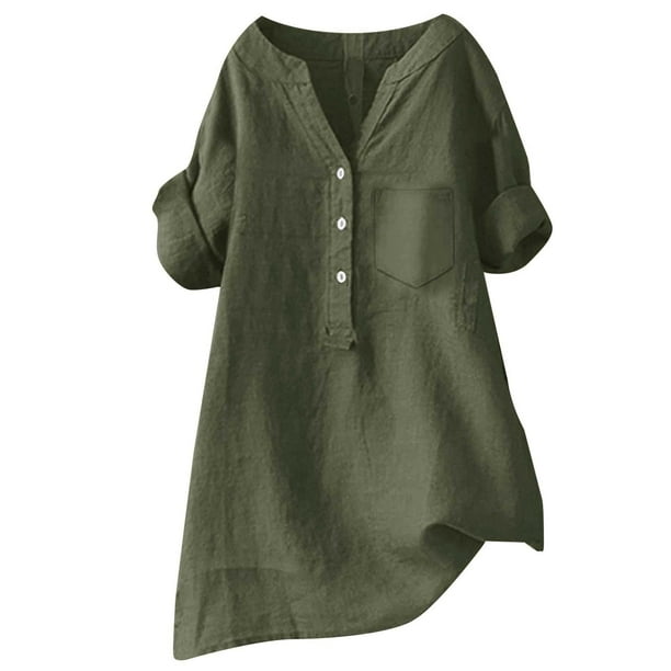 Blusa holgada de manga corta para mujer, ideal para el verano: blusa informal oversize con bolsillo en el pecho, tejido transpirable, tallas S-XXXXXL
