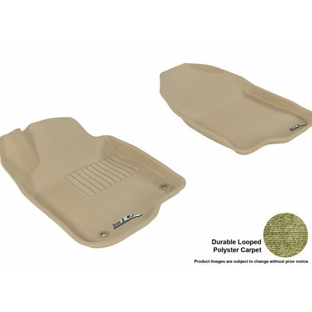 - 3D MAXpider 2008-2012 Chevrolet Malibu Front Row All Weather Floor Liners in Tan Carpet
