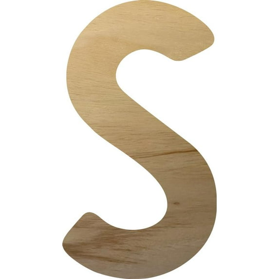 Bold Wooden Kids Letters, Unfinished Craft 22'' tall Wood Letter S, DIY Kids Project