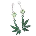 thumbnail image 3 of Flmtop 1 Pair Rhinestone Button Maple Leaf Buds Dangle Navel Belly Rings Xmas Gifts, 3 of 5