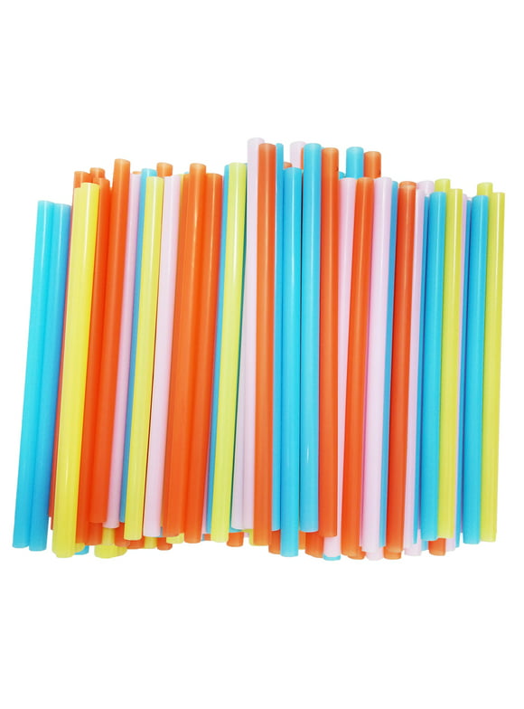 Comfy Package Sip N' Joy Jumbo Wide Smoothie Straws, Assorted Colors [100 Pack]