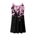 thumbnail image 5 of WTOBBY Women's Floral Print Sleeveless Scoop Neck Sun Dress with Back Tie Detail for Beach & Vacation,Black M, 5 of 5