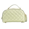 thumbnail image 2 of Bolsas De Maquillaje Bolso cosmético de la PU con el bolso cosmético del artículo de tocador de la rejilla del diamante de la cremallera para el viaje femenino Likrtyny Cuidado Belleza, 2 of 9