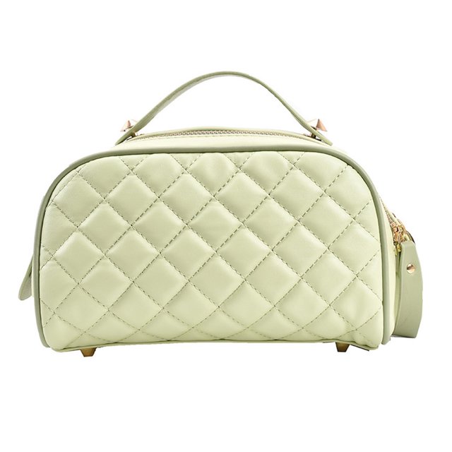 Bolsas de maquillaje de PU Caja de maquillaje de rejilla de diamante portátil para viajes femeninos (Verde M) Ehuebsd Cuidado Belleza