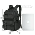 thumbnail image 2 of KAUKKO Vintage Casual polyster and Leather Rucksack Backpack (Nylon Black), 2 of 5