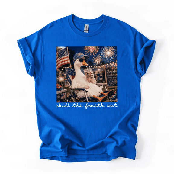Chill The Fourth Out Funny T-Shirt, Patriotic Duck 4th of July Tee, USA Independence Day Shirt Unisex