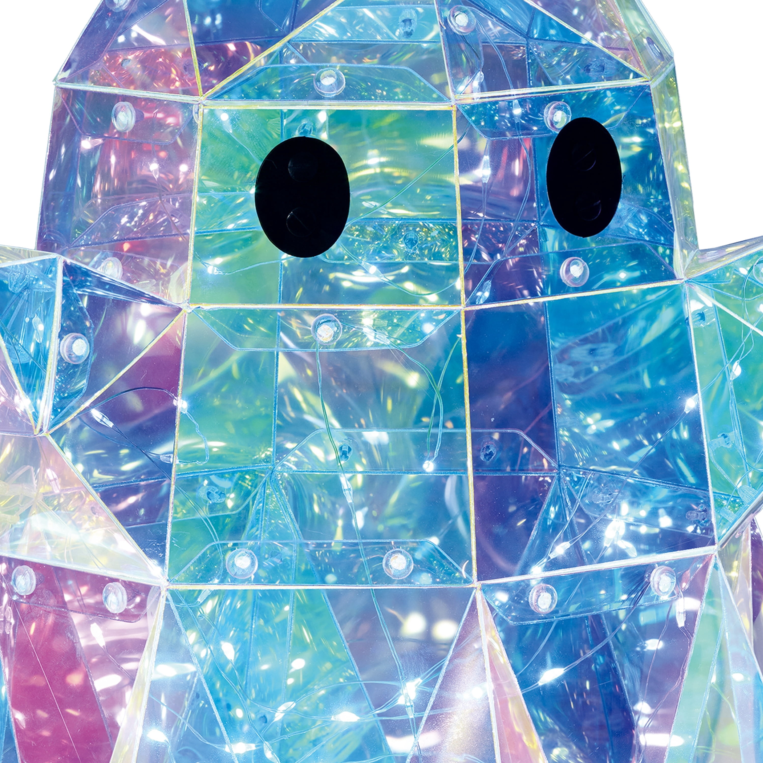 Indoor/Outdoor Battery-Operated LED Prismatic Ghost Decoration, Multicolor, 9.8", Halloween by Way To Celebrate