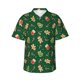 thumbnail image 1 of Balery green Christmas Element Camisas hawaianas de manga corta para hombre, camisas playeras de corte holgado, camisas de vacaciones con botones,X-Large, 1 of 7