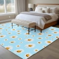 thumbnail image 4 of Area Rug for Living Room, Spring Floral Daisy Non-Slip Indoor Large Carpet for Bedroom/Dining Room, Blue Elegant Pastoral Flowers Watercolor Washable Rectangle Floor Runner Rugs - 5 x 8 Ft, 4 of 8