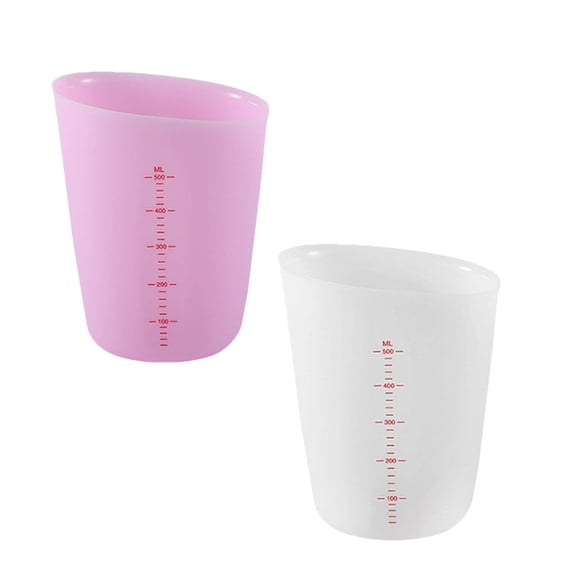 LOLIPPYY Set of 2 White Silicone Measuring Cups for Kitchen, Easy to Clean, and Refrigerator