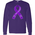 thumbnail image 3 of Inktastic Cure Alzheimer's Purple Heart Ribbon Long Sleeve T-Shirt, 3 of 5