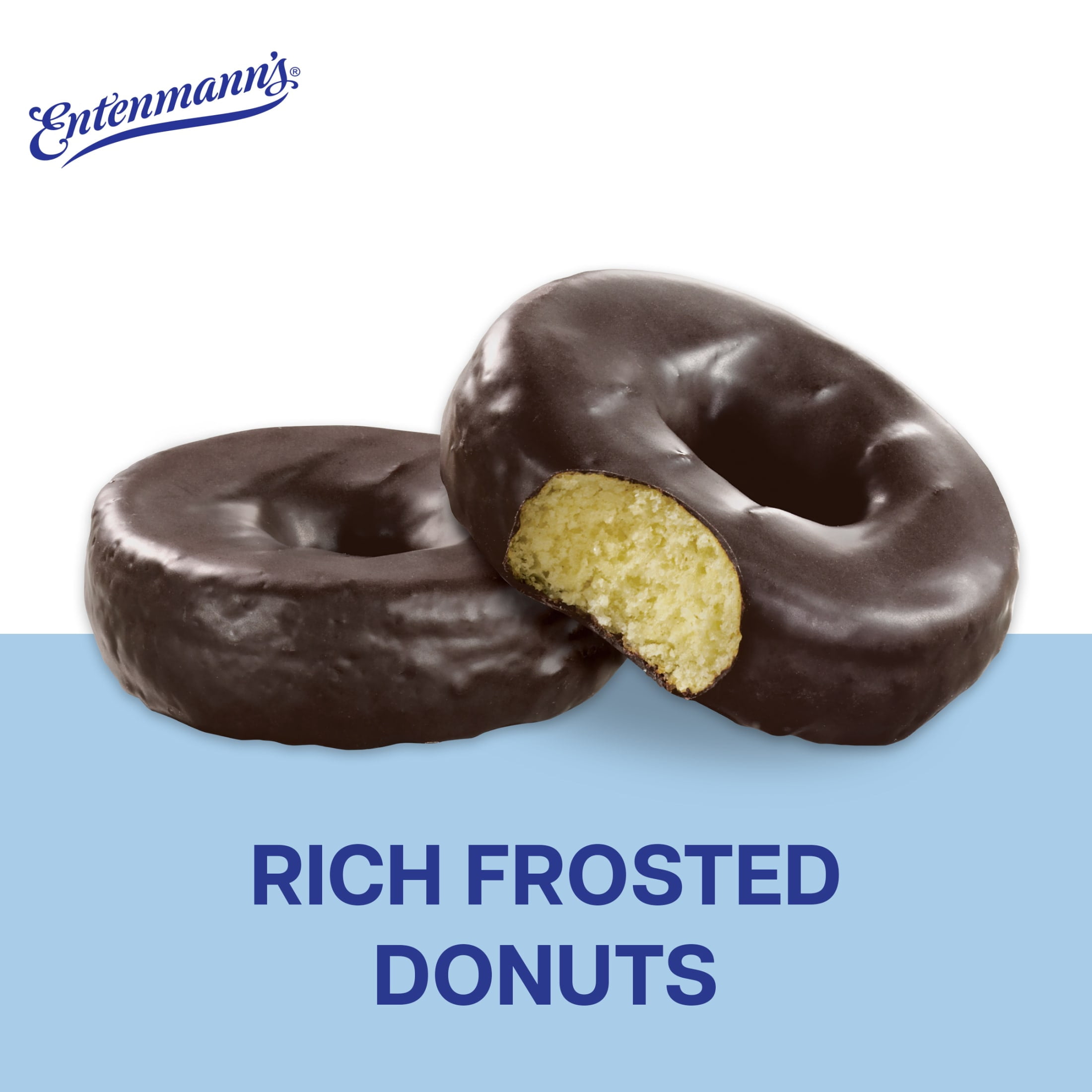 Entenmann's Classic Rich Frosted Donuts, 8 count, Chocolate Donuts, 16.5 oz Box