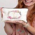 thumbnail image 4 of Lindbes Letter A-Z Flower Print Makeup Bag  Gift For Girls  Cute Retro Simple Fashion Letter Pattern Printed Bag Storage Bag Cosmetic Pouch For Small Items Storage Storage Bag  Makeup Sto, 4 of 7
