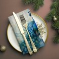 thumbnail image 3 of Bahomeck Cloth Napkins Set Of 4,18*18 Inch Washable Polyester Napkins Dining Table Napkins Weddings Party Dinner Parties(Beautiful Oil Painting Of Peacock In Shades Of Blue), 3 of 3