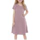 thumbnail image 3 of Girls 2025 Summer Dresses Classic Checkered A-Line Dress Soft Short Sleeve Perfect for Casual and Special Occasions ,Sie:140, 3 of 7
