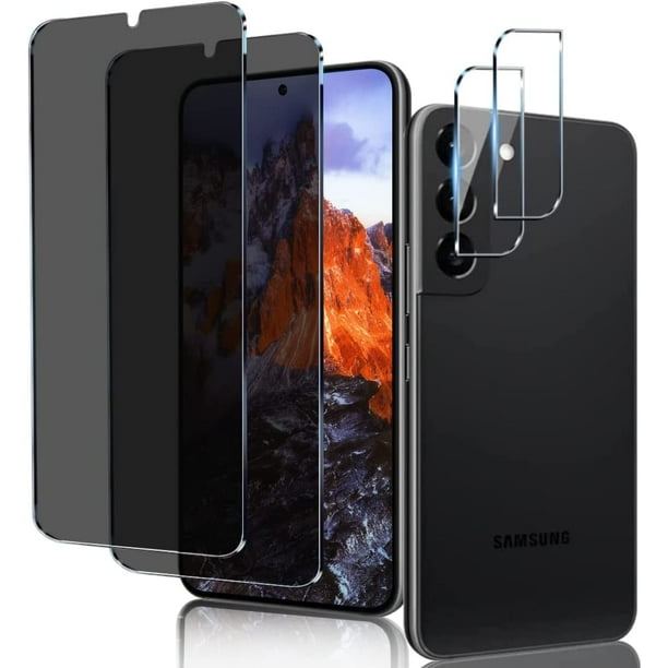 [2+2 Pack] Privacy Screen Protector and Camera Lens for Samsung Galaxy S21 5g 6.2 Inch Tempered